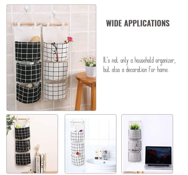 2021 China IHOMAGIC Premium Linen Cotton Hanging Storage Bags For Wholesale 